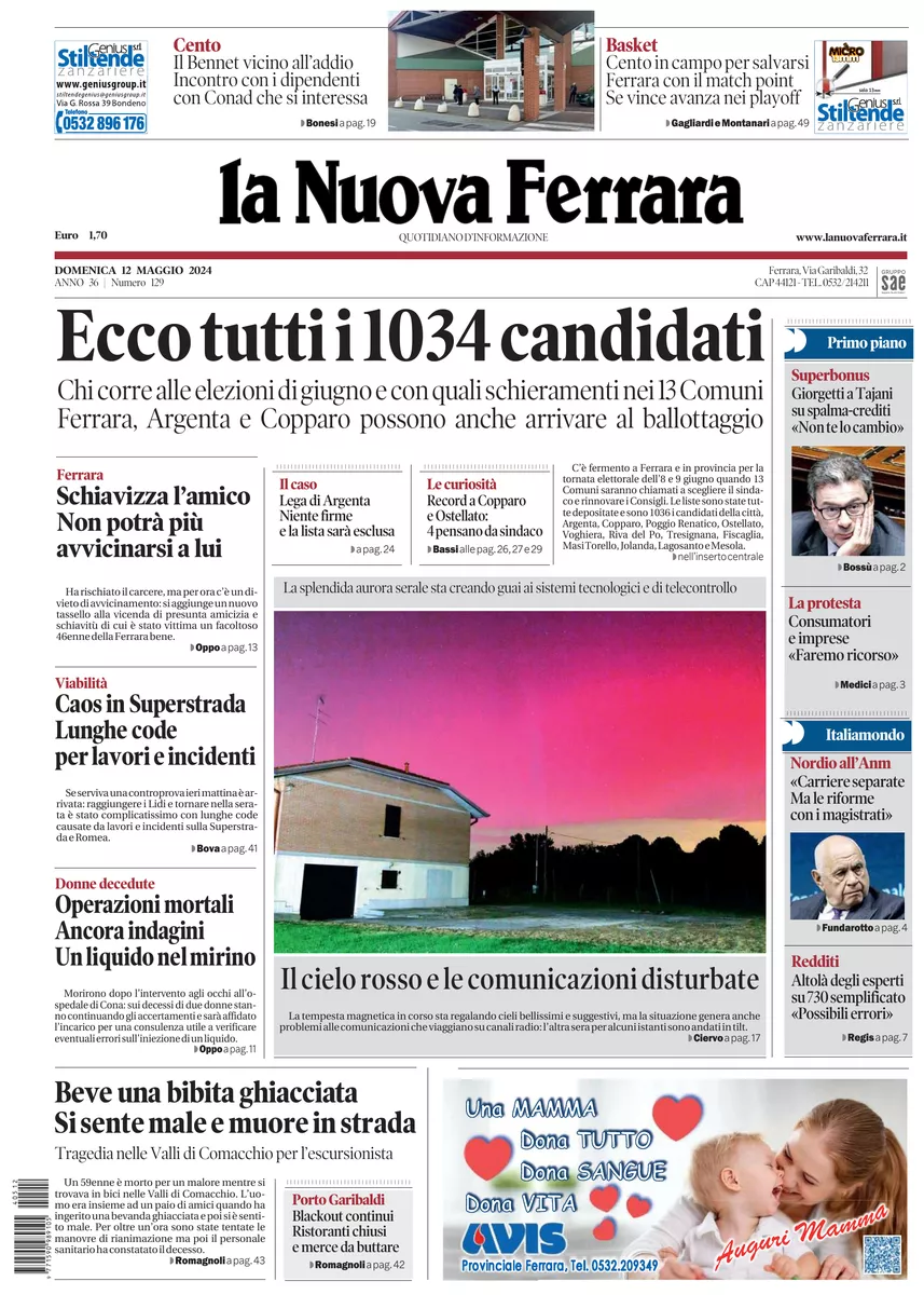 Prima-pagina-nuova ferrara-oggi-edizione-del-2024-05-12